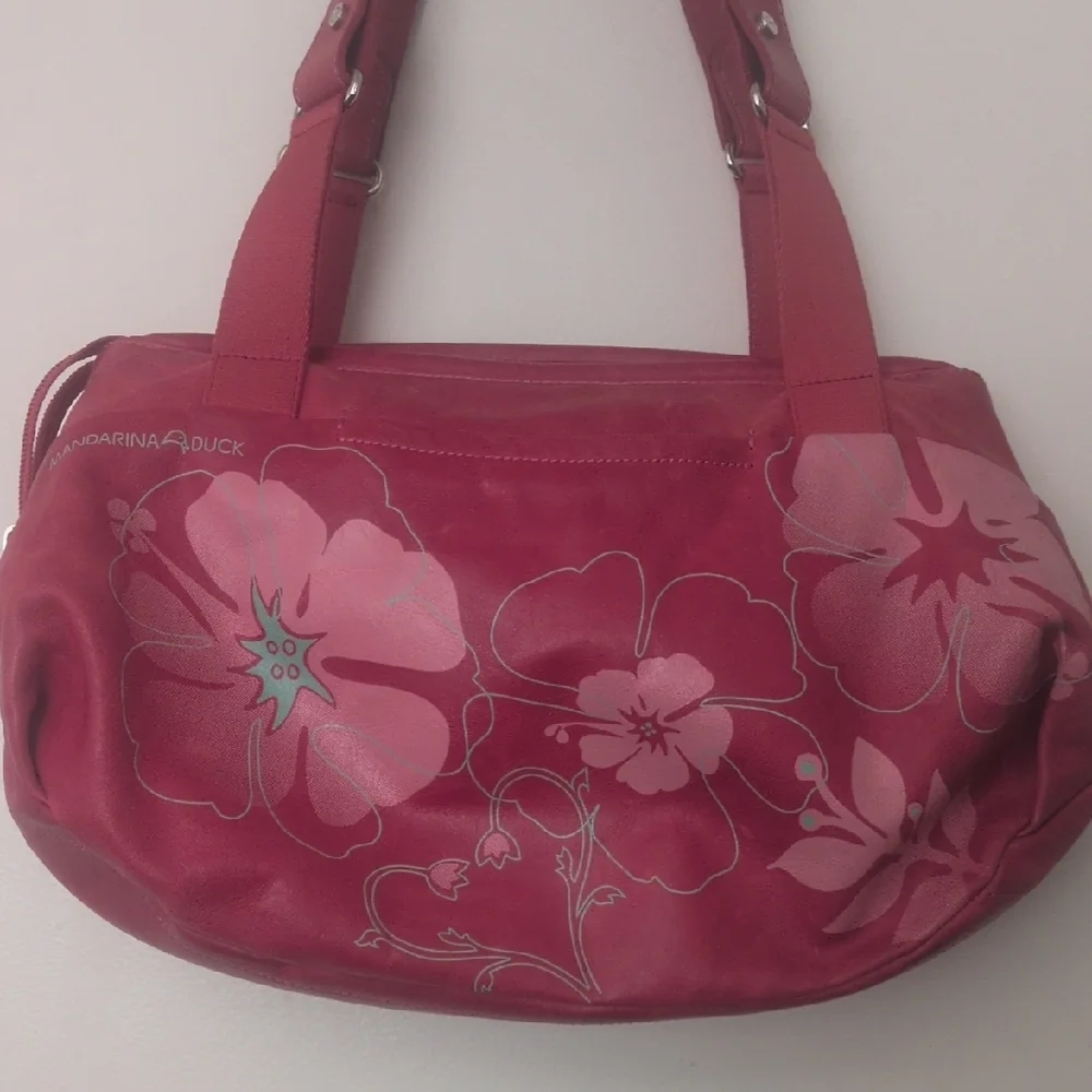 Vintage Italian Designer Mandarina Duck Red Leather Purse - Picture 1 of 11